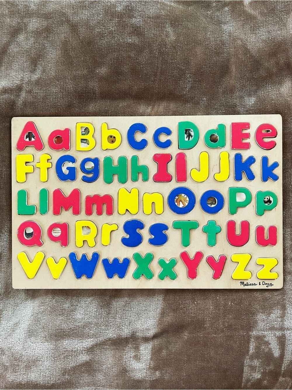Melissa & Doug Multicolor Upper & Lowercase Wooden Alphabet Puzzle